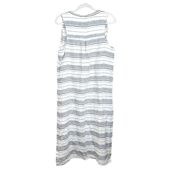 NWT Meditation Stripe Midi Coverup Linen Dress Medium
