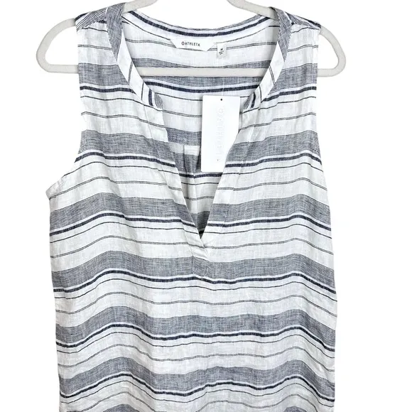 NWT Meditation Stripe Midi Coverup Linen Dress Medium