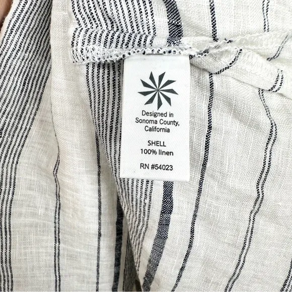 NWT Meditation Stripe Midi Coverup Linen Dress Medium