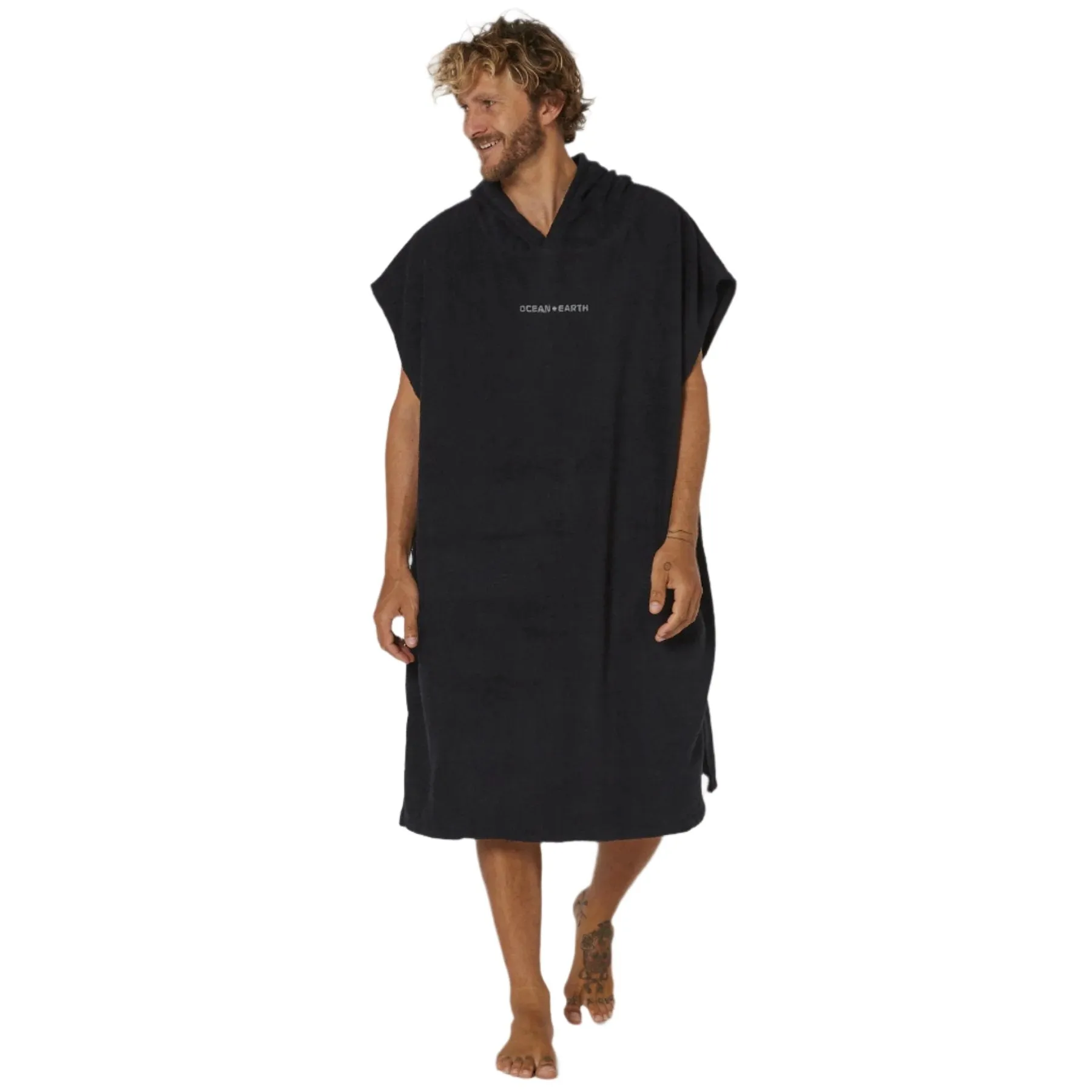 OCEAN AND EARTH Surf Essential Poncho - Dull Black
