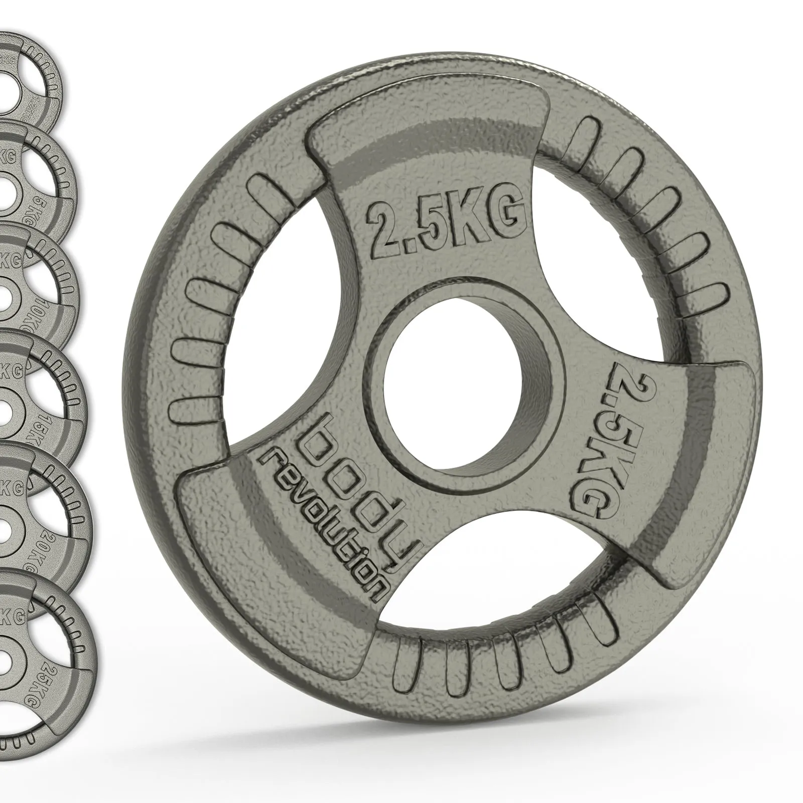 Olympic Tri Grip Cast Iron Weight Plates - Pairs & Sets