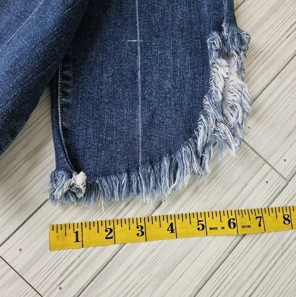 PAIGE Denim Hoxton Straight Cropped Ankle Jeans in Distressed Norfolk Blue Sz 25