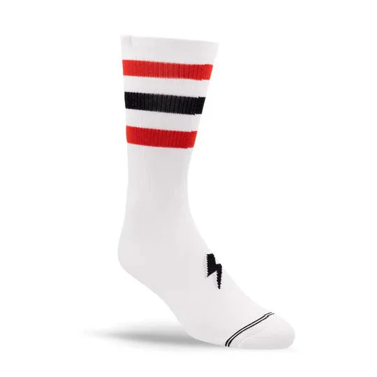 Perris Licensed AC/DC "High Voltage" Large Crew Socks in White (1-Pair)