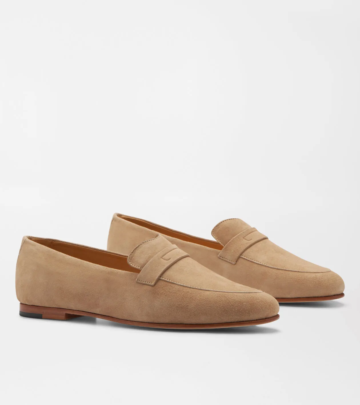 Peter Millar Women's Amble Suede Penny Loafer - BISCOTTI
