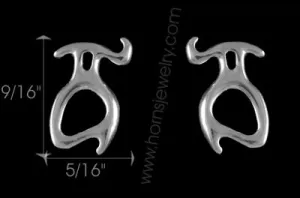 Pirana Descender Post Earrings -Sterling Silver -Rock Climbing Jewelry