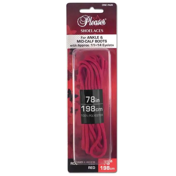 Pleaser Ankle & Mid-Calf Shoe Laces - Red