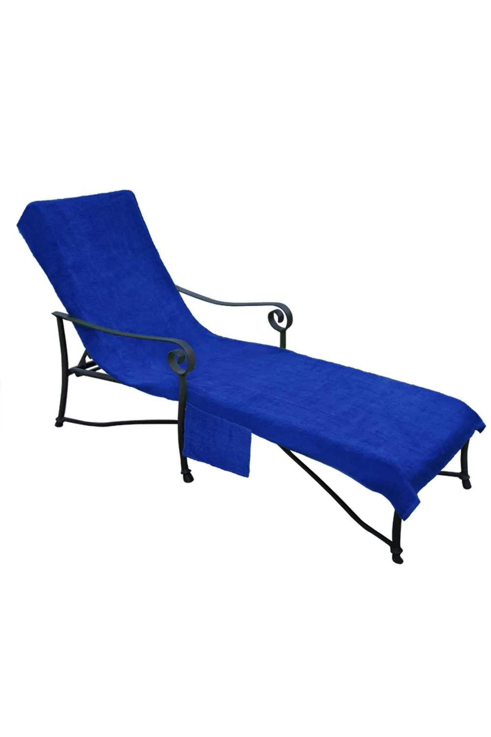 Pool Side Lounge Chair Chaise 100% Cotton Cover with Side Pocket (Various Colors)