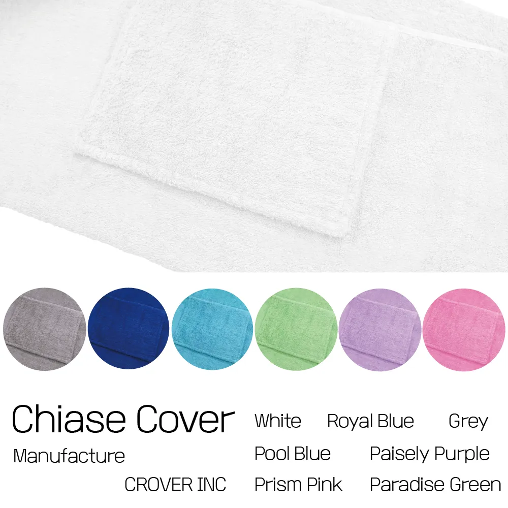 Pool Side Lounge Chair Chaise 100% Cotton Cover with Side Pocket (Various Colors)