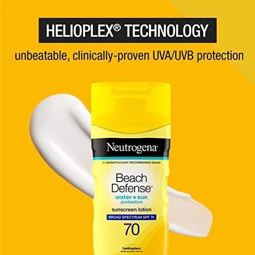 Protección solar de playa, de Neutrogena, loción SPF 70.  6,7oz/ 201ml