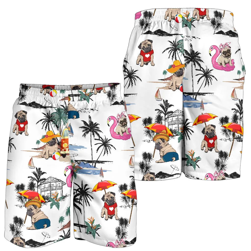 Pug-Summer Beach Mens Shorts