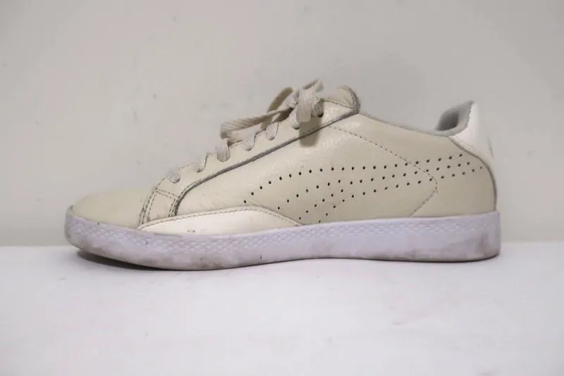 Puma Match Lo Sneakers Cream Patent-Trim Leather Size 7.5