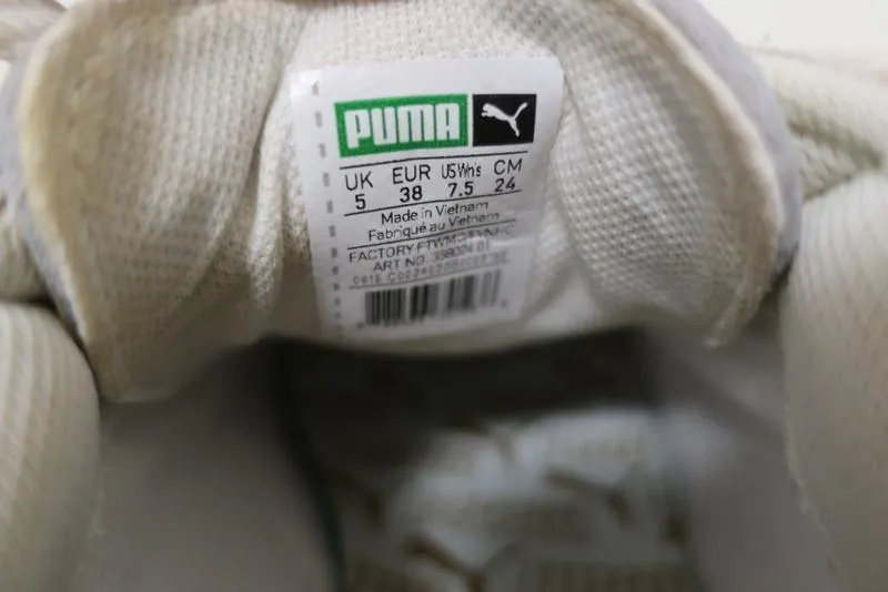 Puma Match Lo Sneakers Cream Patent-Trim Leather Size 7.5