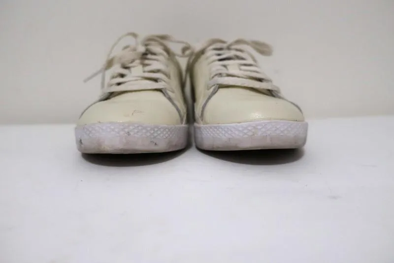 Puma Match Lo Sneakers Cream Patent-Trim Leather Size 7.5