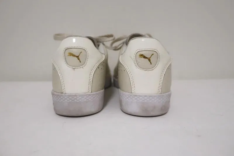 Puma Match Lo Sneakers Cream Patent-Trim Leather Size 7.5