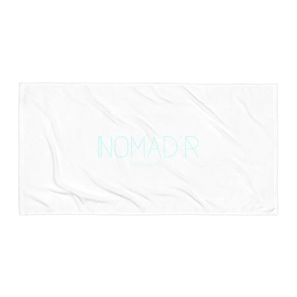 "NOMAD'R- WHITE/AQUA Towel