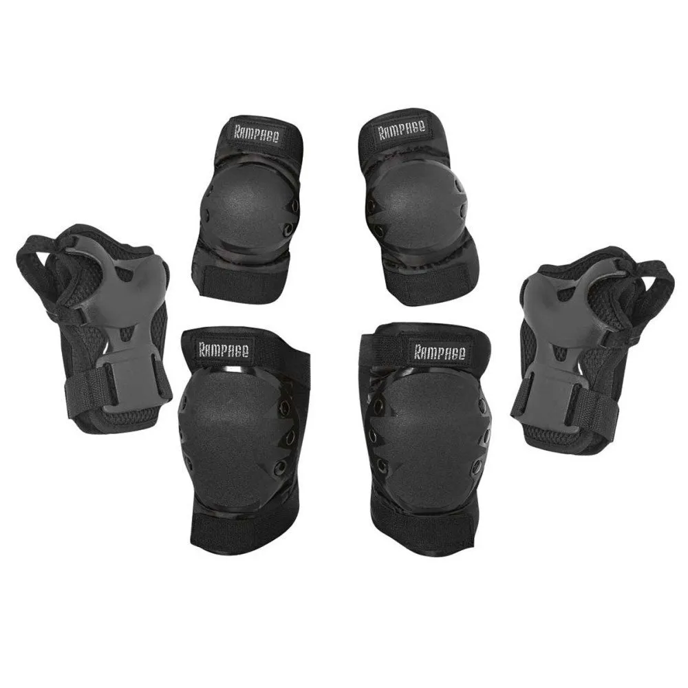 Rampage Knee, Elbow and Wrist Pad Set - Black