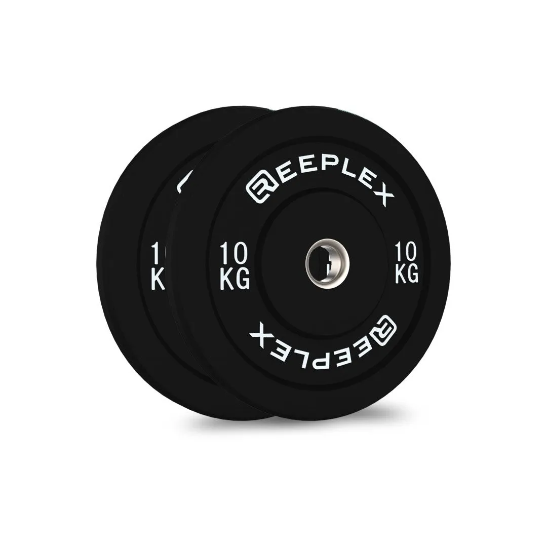 Reeplex 10kg Black Bumper Plates Pair V2