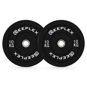 Reeplex 10kg Black Bumper Plates Pair V2