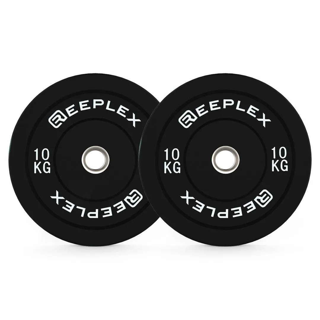 Reeplex 10kg Black Bumper Plates Pair V2
