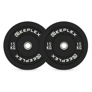 Reeplex 15kg Black Bumper Plates Pair V2