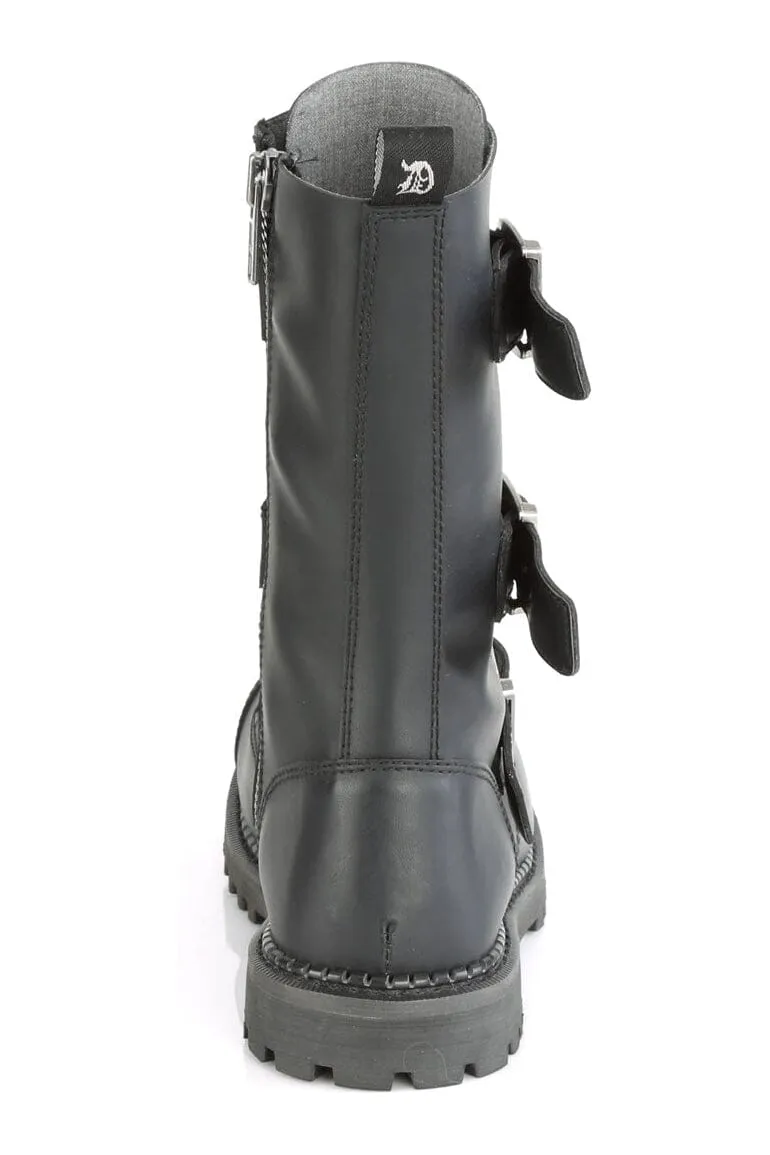 RIOT-12BK Black Vegan Leather Ankle Boot