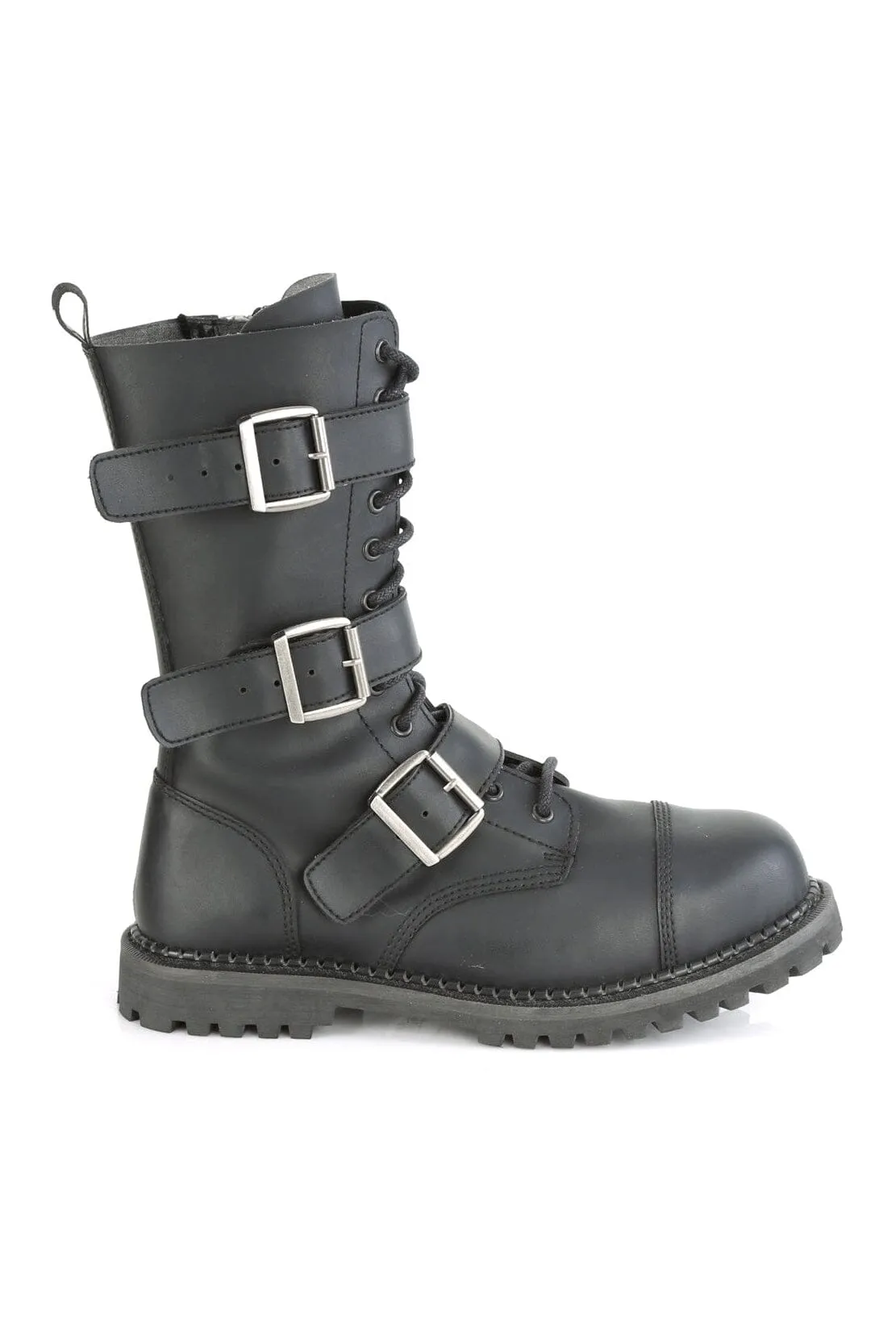 RIOT-12BK Black Vegan Leather Ankle Boot