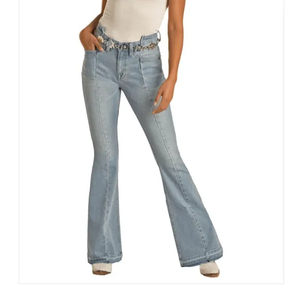 Rock&amp;Roll Denim High Rise Flare Jeans