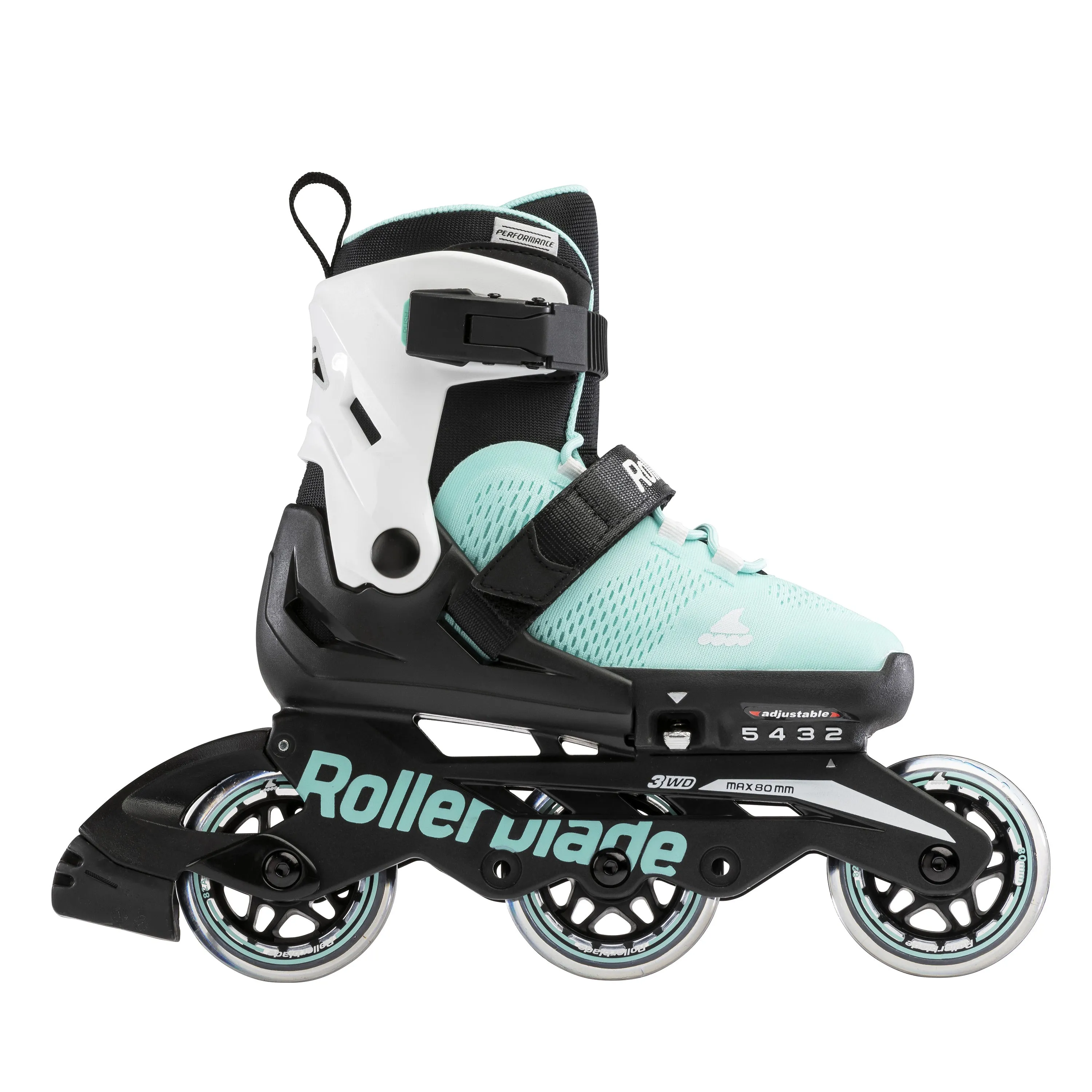Rollerblade Microblade 3WD Adj Inline Skates Aqua/White
