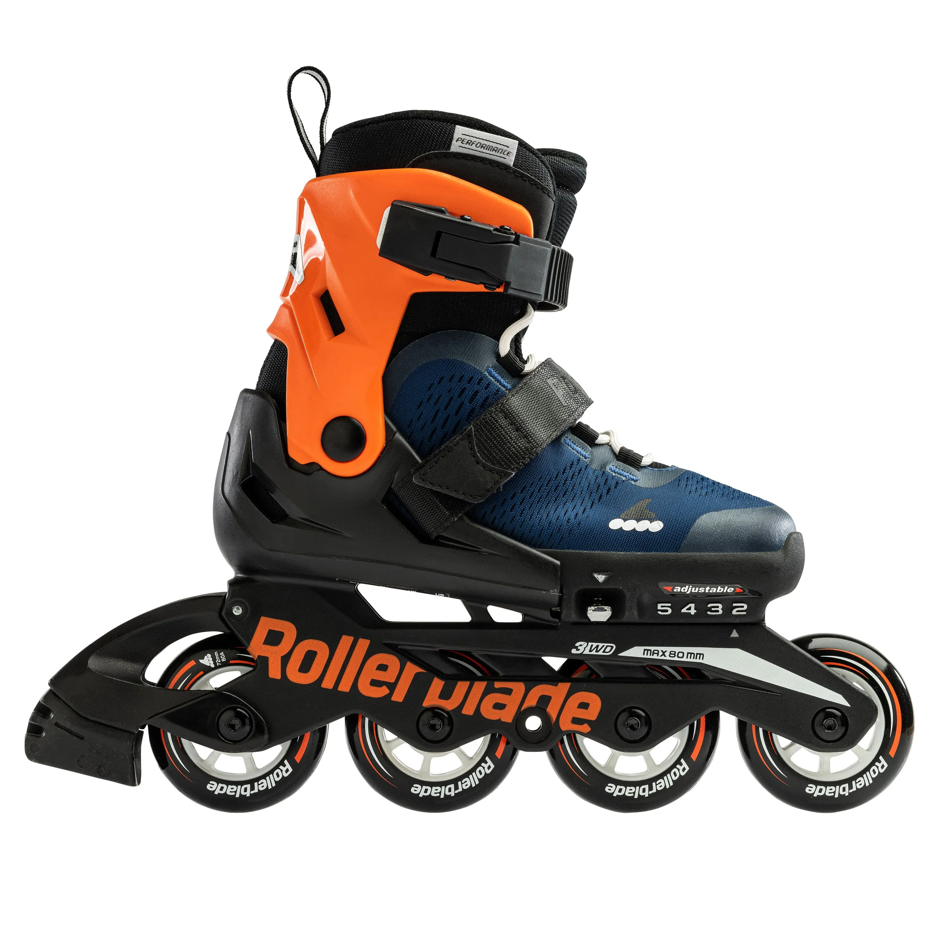 Rollerblade Microblade Adj Inline Skates Midnight Blue/Warm Orange