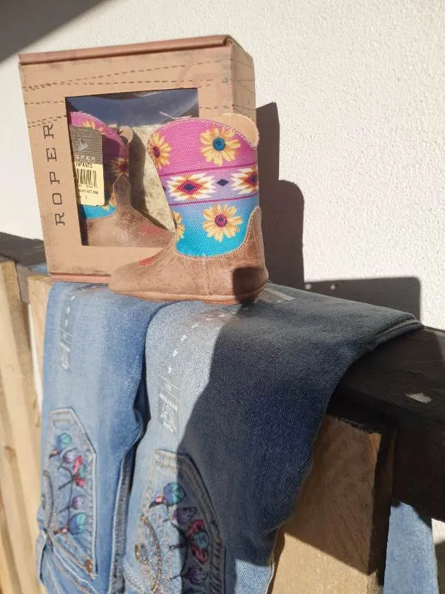 Roper Cowbaby Daisy Tan Boots