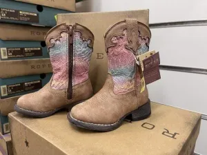 Roper Kids Boots Glitter Lace Tan