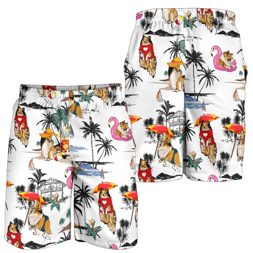 Rough Collie-Summer Beach Mens Shorts