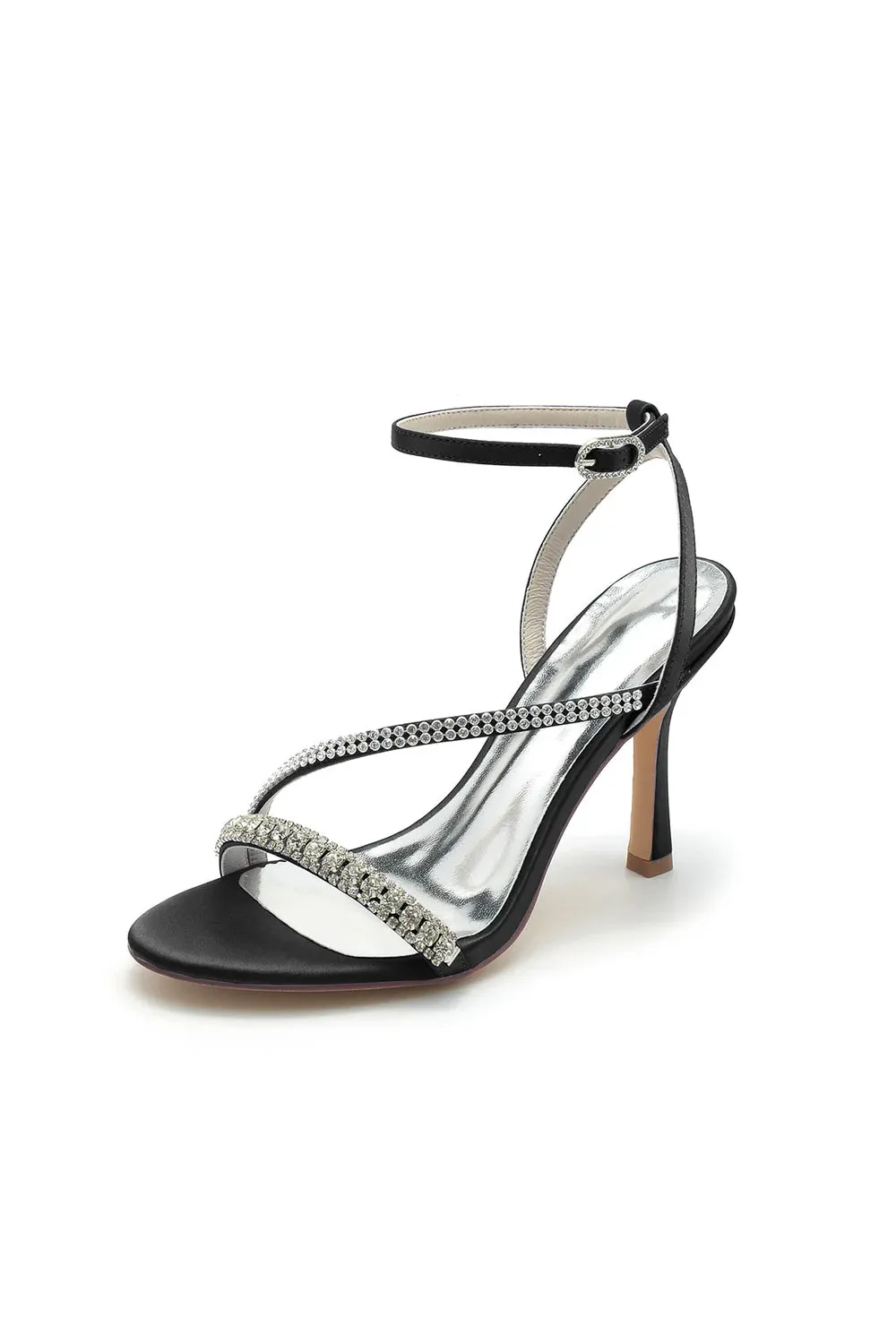 Roycebridal Single Strap Ankle Strap Wedding Shoes With Rhinestone