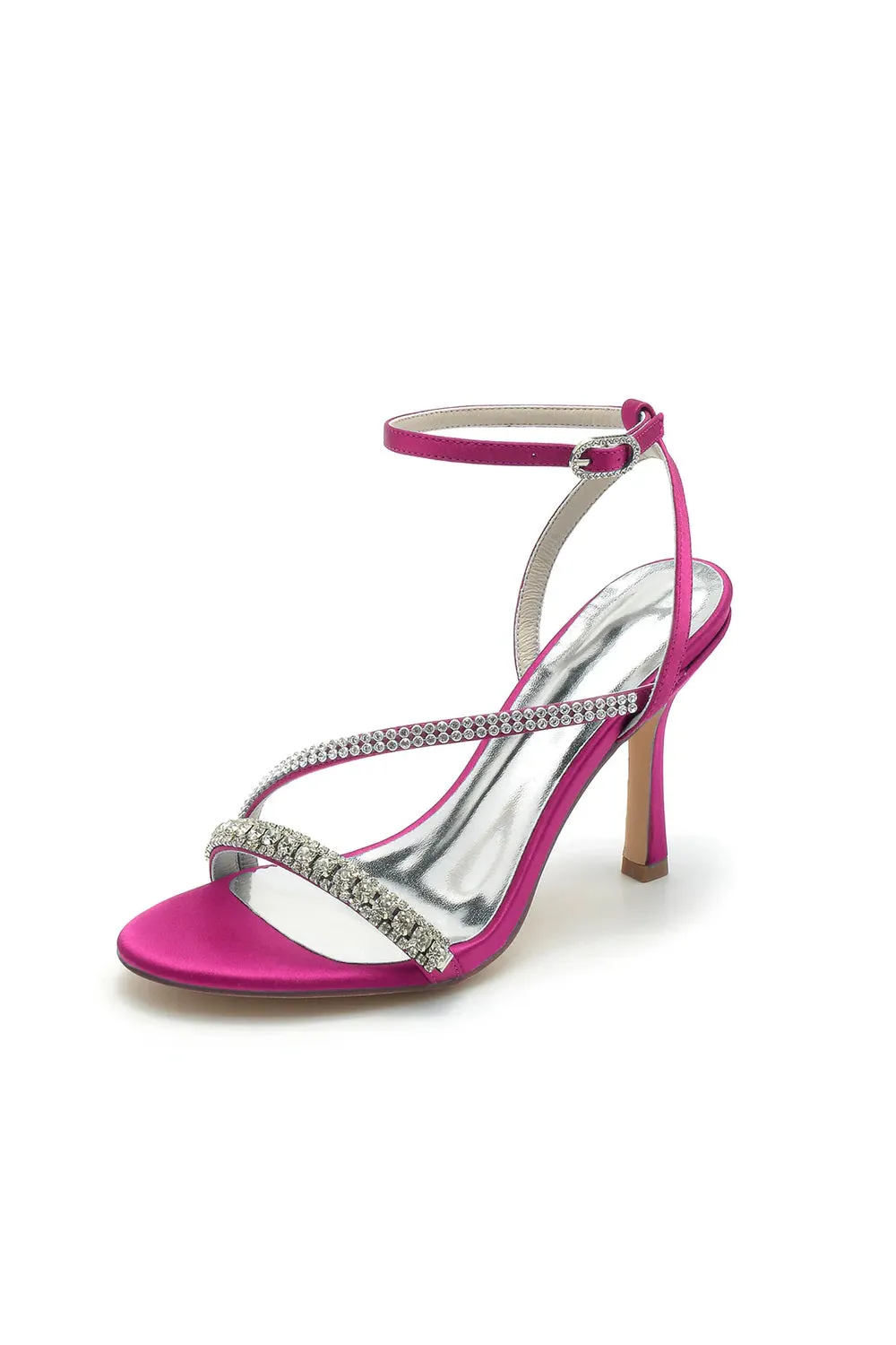 Roycebridal Single Strap Ankle Strap Wedding Shoes With Rhinestone