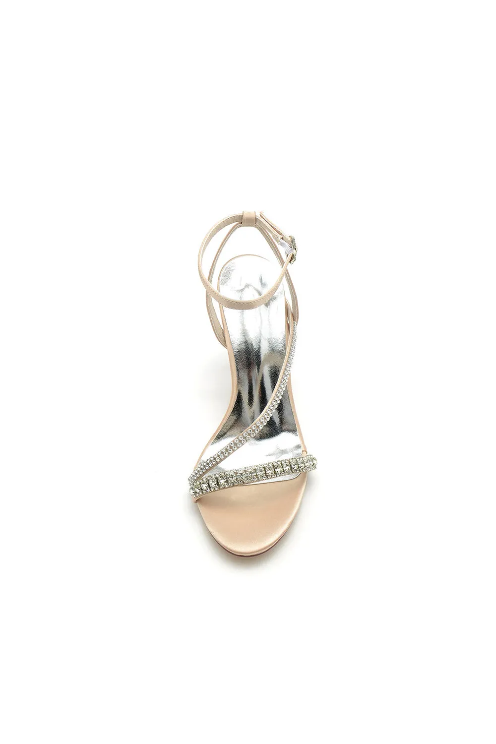 Roycebridal Single Strap Ankle Strap Wedding Shoes With Rhinestone