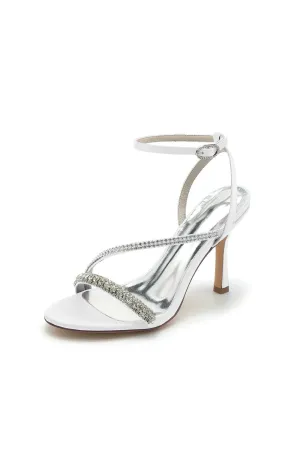 Roycebridal Single Strap Ankle Strap Wedding Shoes With Rhinestone