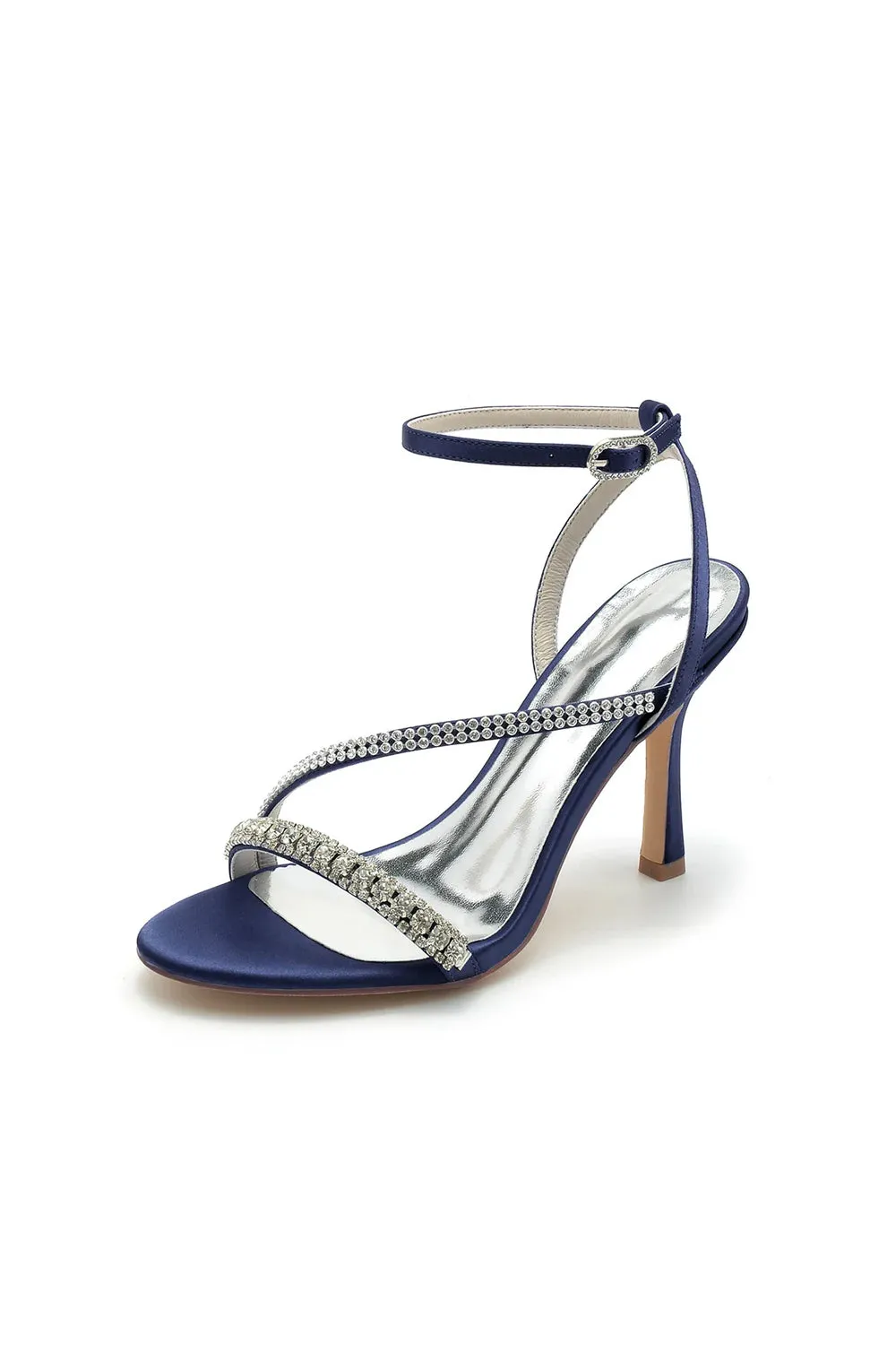 Roycebridal Single Strap Ankle Strap Wedding Shoes With Rhinestone