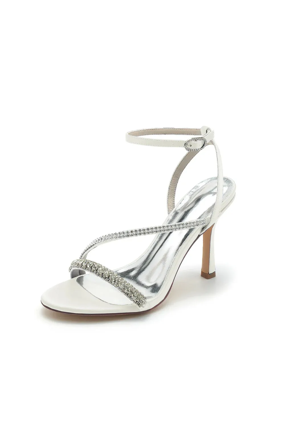 Roycebridal Single Strap Ankle Strap Wedding Shoes With Rhinestone
