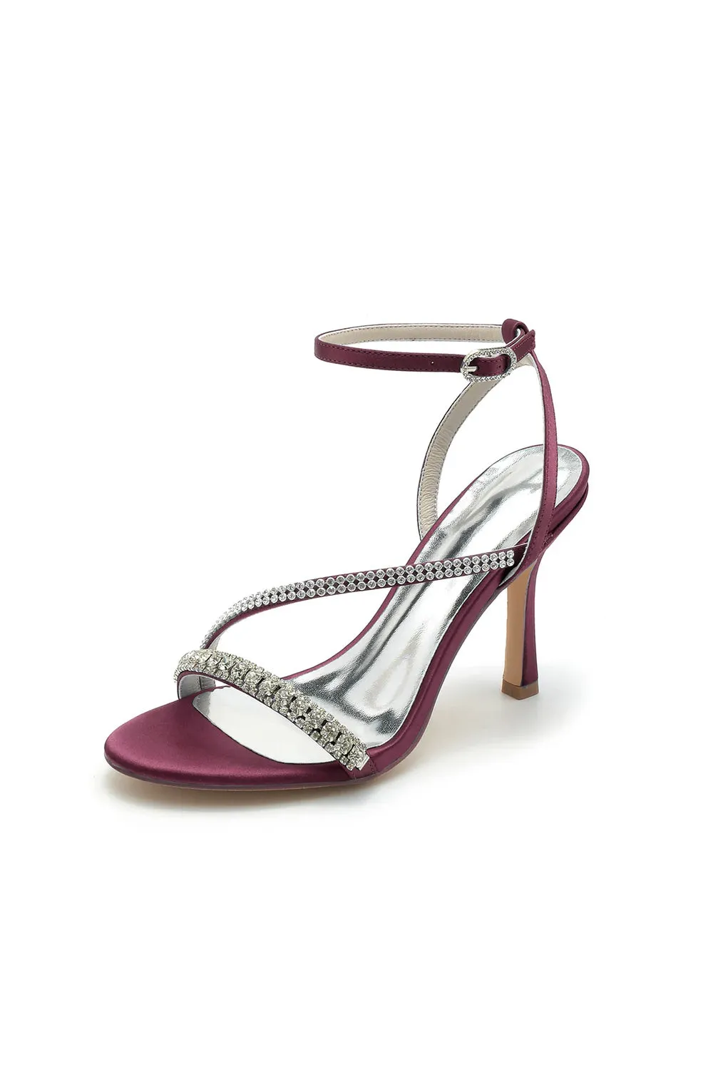 Roycebridal Single Strap Ankle Strap Wedding Shoes With Rhinestone