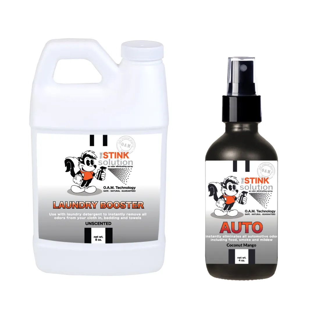 Sample Bundle - 1 Unscented Mini Laundry Booster   1 Auto Odor Eliminator 4 oz