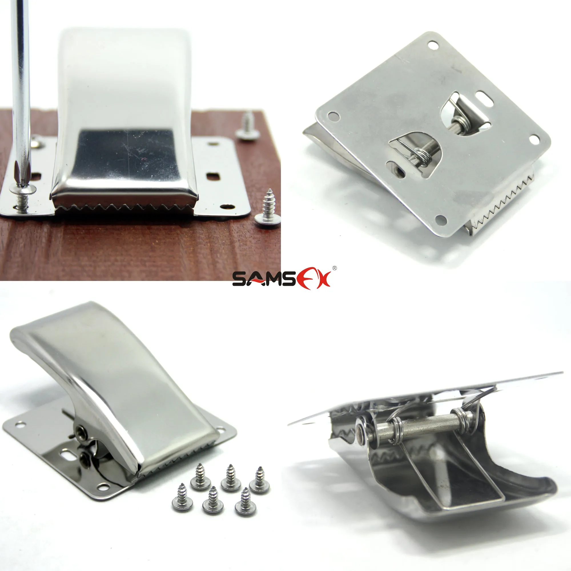 SAMSFX Fishing Fillet Clamp w/ Screws Deep-Jaw Fish Tail Clip
