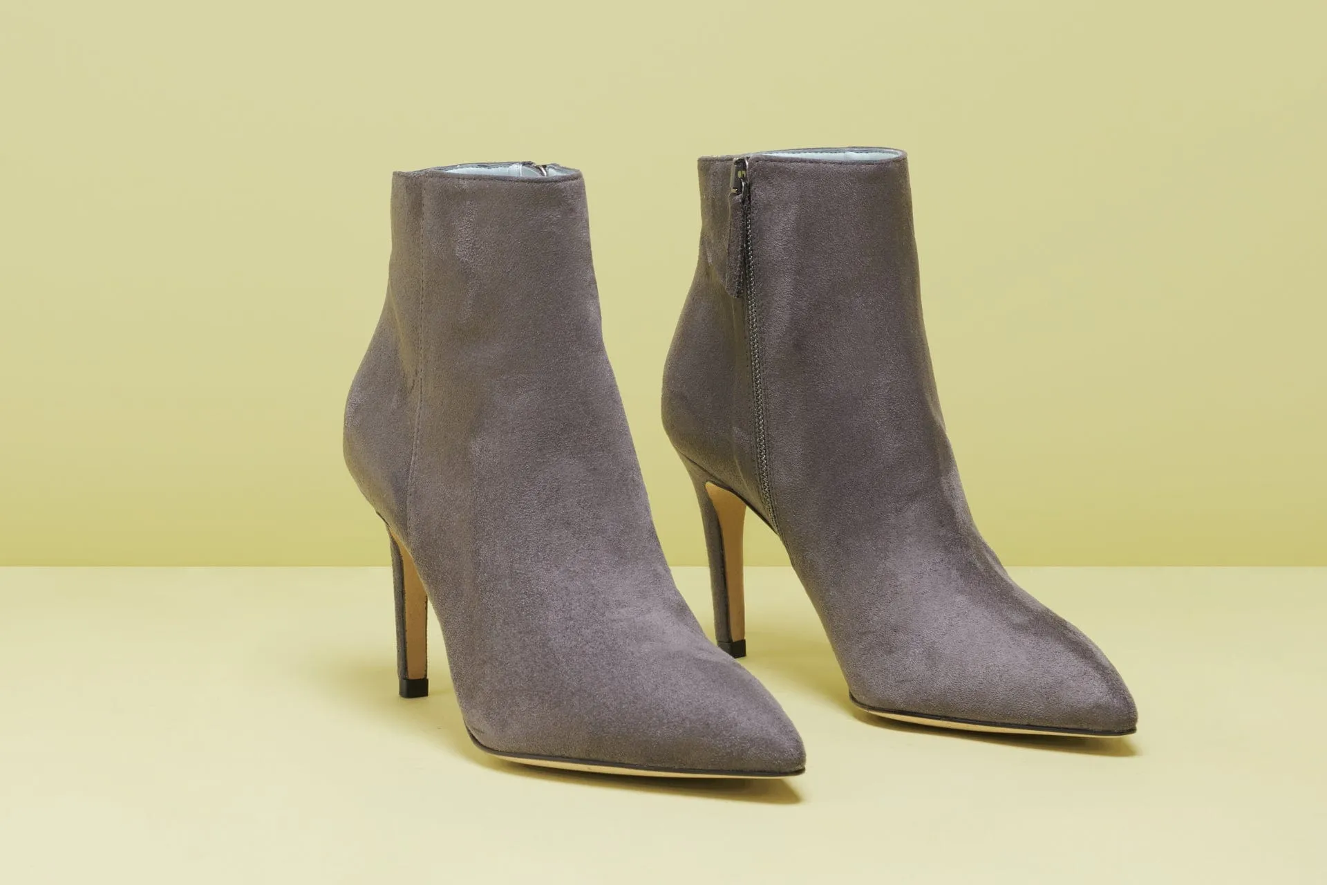 Saskia Vegan Suede High Heel Ankle Boots | Grey
