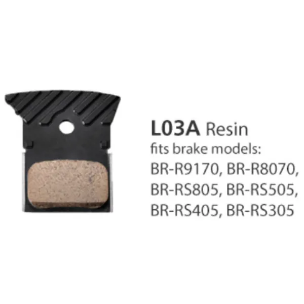 Shimano Resin Pad & Spring L03A with Fin - Road Disc Brake