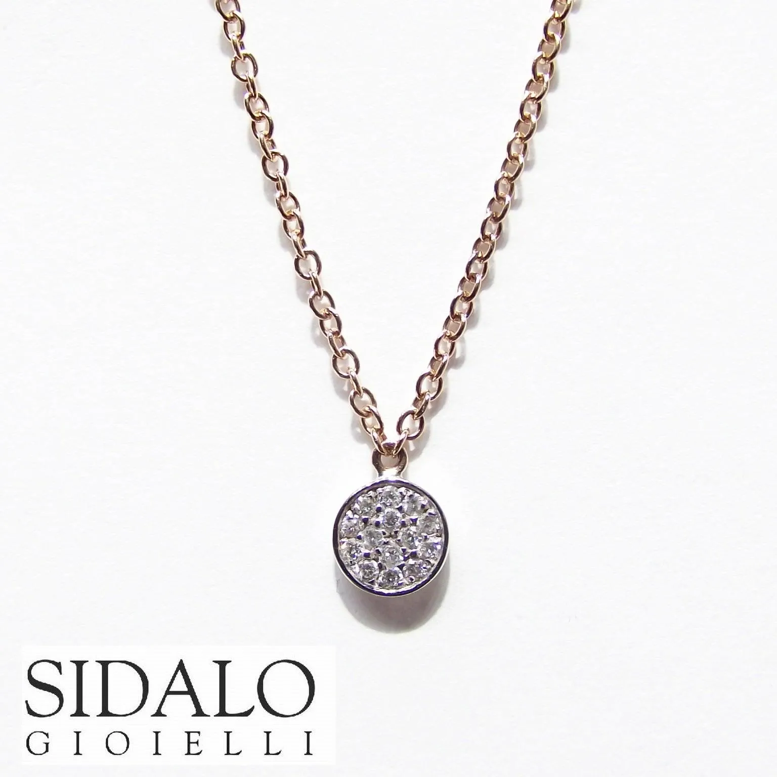 Sidalo necklace Rosa Rose Gold Rose Shoes 18kt 2.00g Diamonds 0.07CT color g purity vs1 0376gi-R