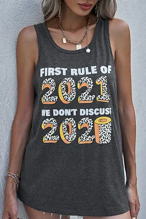 Slogan Print Gray Vest