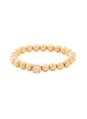 Sorrelli Single Crystal Stretch Bracelet - Matte Gold