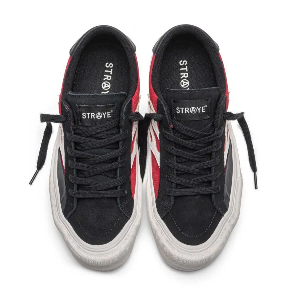 Straye Footwear Logan - Flame Black / Crimson Suede