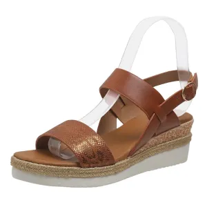 Summer Plus Size Platform Sandals Woman Lightweight Non Slip Beach Sandalias De Mujer Snake Print Wedge Sandles for Women