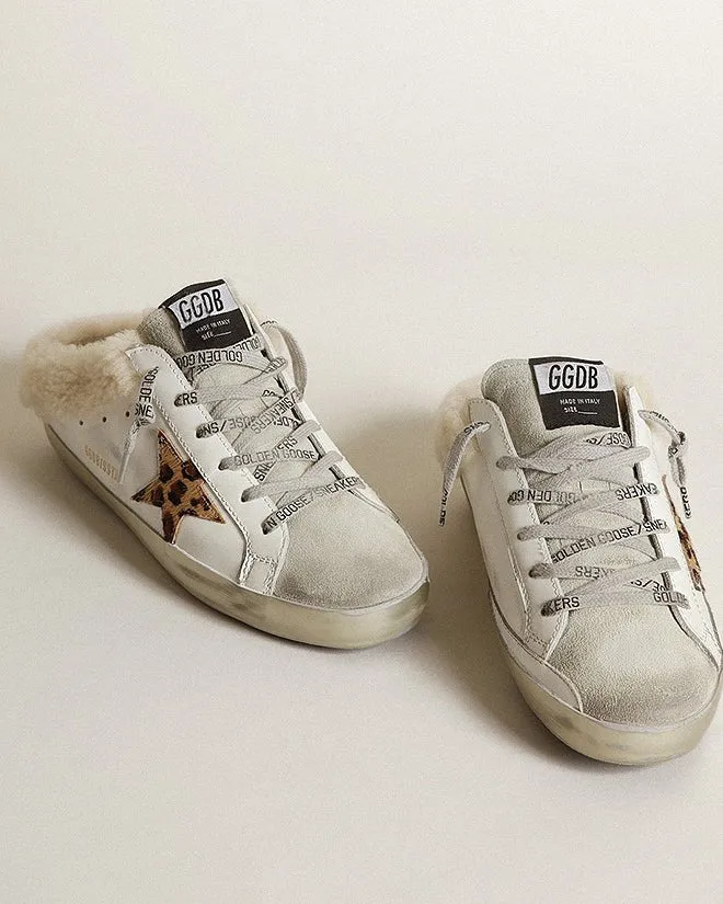 super-star suede toe mini leo horsy star - white/ice/beige brown leo/beige