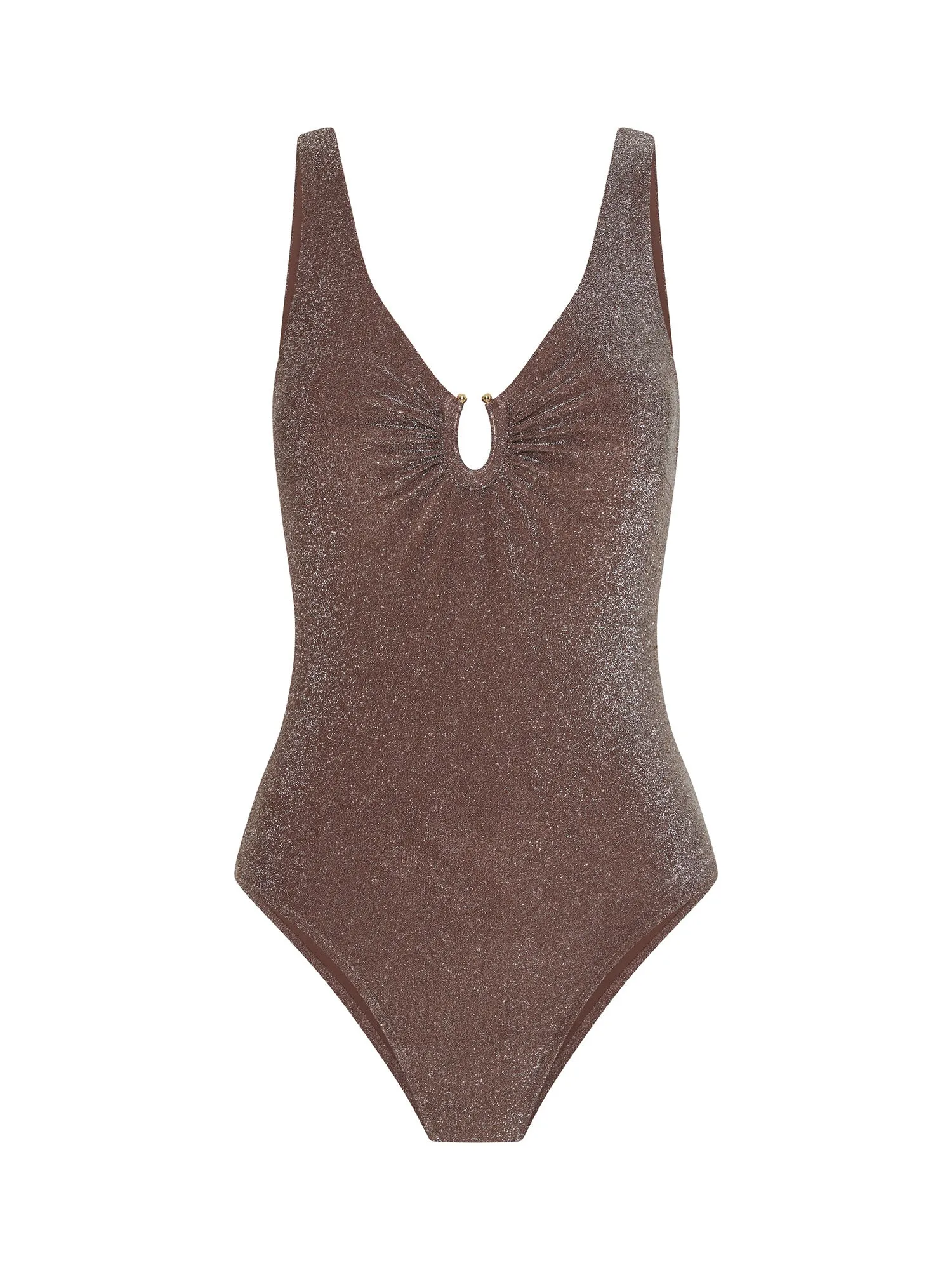 Swimwear Shimmer V Neck One Piece Light-Moderate Espresso